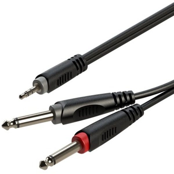 Cablu audio jack 3.5 - 2 jack 6.3  1m