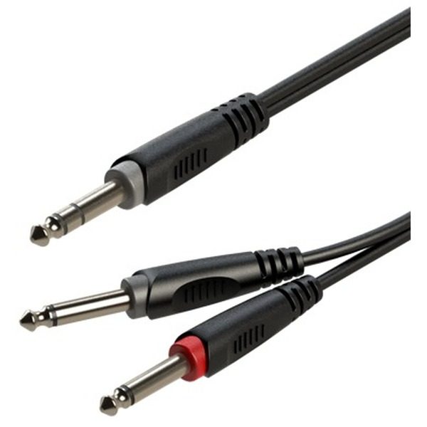 Cablu audio 1 jack 6.3 - 2 jack 6.3  3m Roxtone